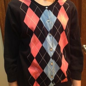 Willi Smith argyle cardigan